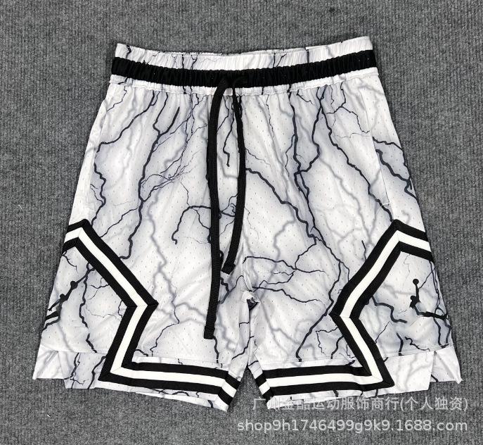 New 2026 summer loose and quick-drying men's AJ basketball shorts printed trendy sports casual pants source wholesale