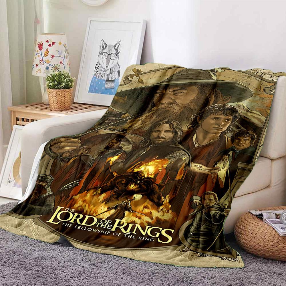 1pc The Lord of the Rings Flannel Throw Blanket Lightweight Soft Warm All Season Blanket for Sofa, Bed, Travel,L1028008