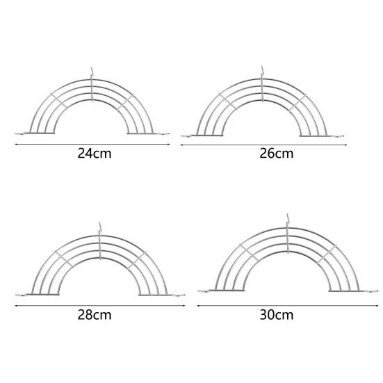 24/26/28/30cm Stainless Steel Semi-circular Frying Pan Oil Drain Rack Shelf