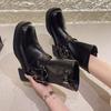 New Motorcycle Boots Women's INS  Shoes Platform Combat Botas Women Boots Trend Goth Cowboy Boot Plus Size 42