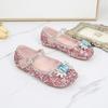 Girls Crystal Leather Shoes 2026 New Rhinestone Fashion Princess Elsa Children's Little Girl Performance Shoes