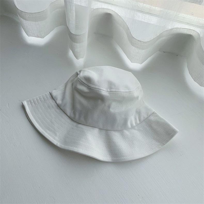 Solid Color Men Women Couple Bucket Hat Korean Version Ins Versatile Basin Hat Summer Big Brim Cotton Bucket Hat