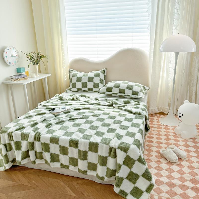 Retro Chessboard PLaid Fluffy Blanket Warm Soft Comfortable Blanket, Nap Blanket, Leg Blanket Bed Cover Blanket