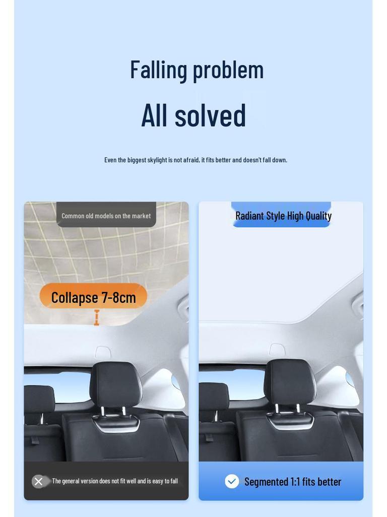 XPeng 23 G6 Sunroof Ice Crystal Sunshade: Heat Insulation, Sun Protection, Privacy Shield, Opaque