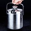 1.3L Double-Wall Ice Bucket with Lid And Tong 6-Hour Cooling Beer Chiller for Bar Home 304 Stainless Steel Insulated Ice Container