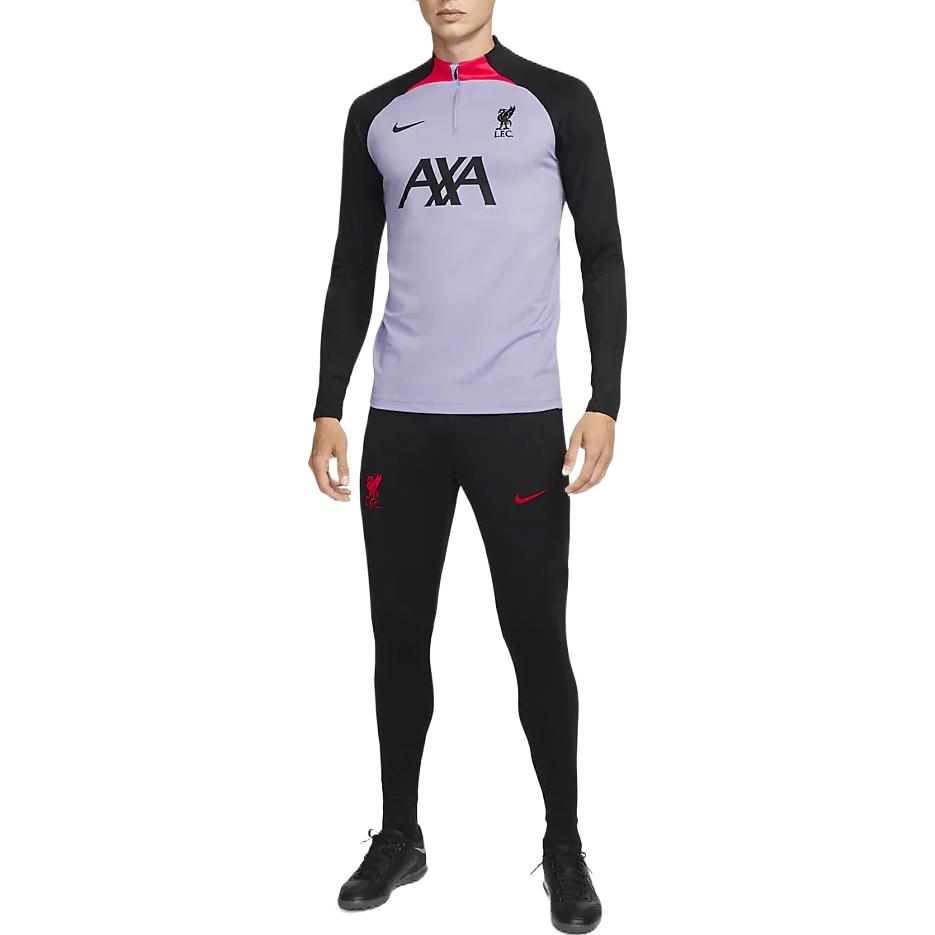 Nike Liverpool Langarmtrikot mit gespleißtem Logo-Buchstabendruck und Mock-Neck-T-Shirt Herren Tops Grau DN2814-545