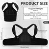 1Pc Back Brace Posture Corrector Adjustable Comfortable Posture Corrector Neck Shoulder Back Straightener for Men and Women Work