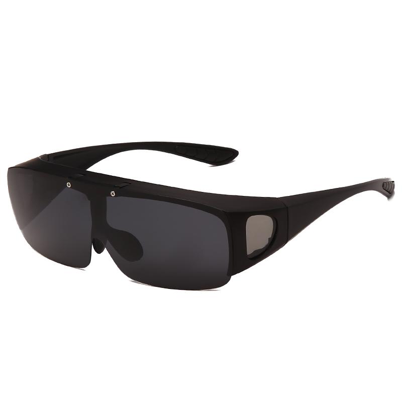 2 In 1 Photochromic Square Sunglasses Men s And Women s Outdoor Polarized Flip-top Cycling Sun Glasses Driving Night Vision Eyeglasses C1