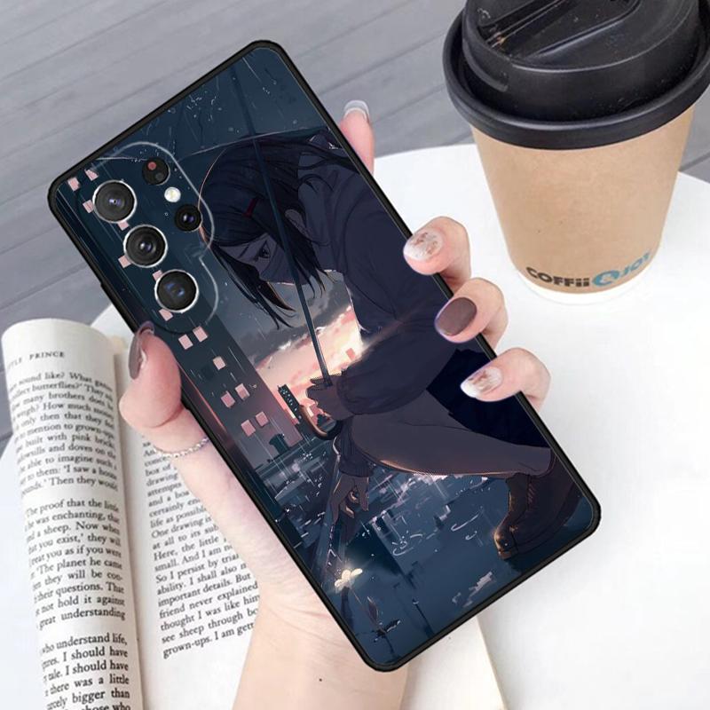 Sad Anime Girl Phone Case Cover For Samsung Galaxy S24 S25 Ultra S21 S22 Ultra S10E Note 10 Plus Note 20 FE S23