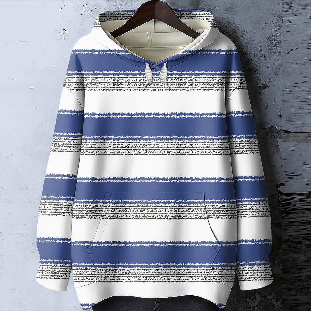 Women's Floral Print Loose Casual Long Sleeved Hooded Sweatshirt