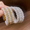 European-American Inlaid Diamond Pearl Open Bangle - Exaggerated Niche Design, Light Luxury High-End Bracelet