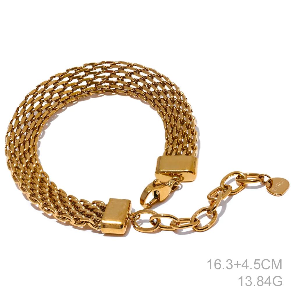 Yhpup Waterproof Stainless Steel Metal Cuban Chain Wide Neck Necklace Gold Silver Color Trendy Texture Statement Jewelry Gift