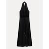 Za2024 Summer New Product Women's Clothes Sexy Open Back Hanging Collar Midi Skirt Dress Black Dress 4786011 800