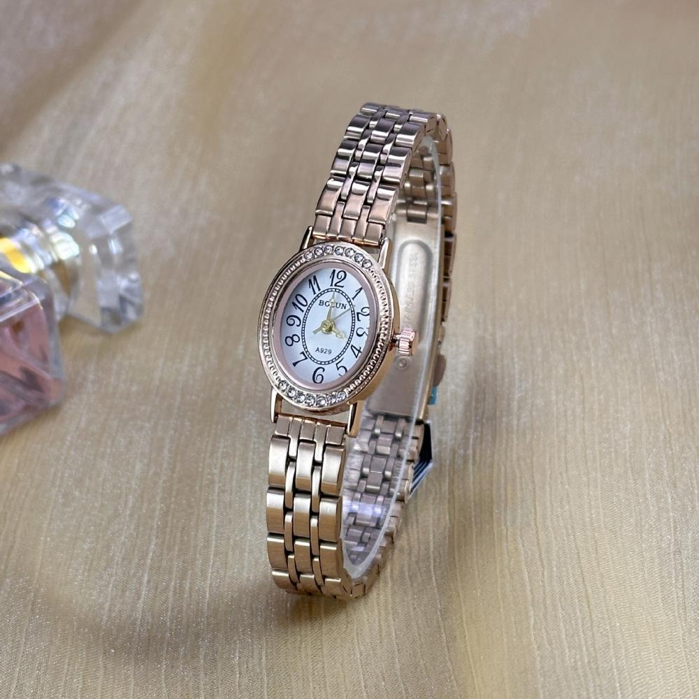 Ceas Elegant cu Diamante Oval pentru Femei Ceas de Mână pentru Femei Oțel Mic Original de Lux Ceas de Mână pentru Doamne Auriu Relógio Dropshipping