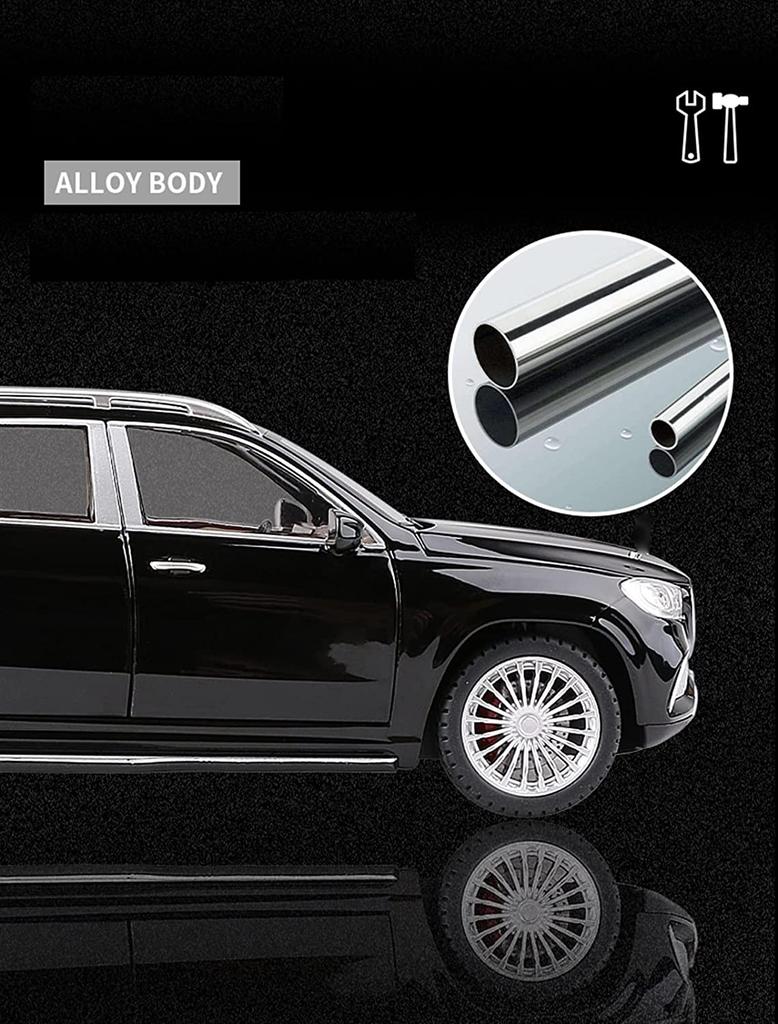 1:GLS600-Metallautomodell im Maßstab 24, Simulationsautomodelle aus Druckgusslegierung, 6 Türen können mit Ton und Licht geöffnet werden, Spielzeug für Kinder, Ornament