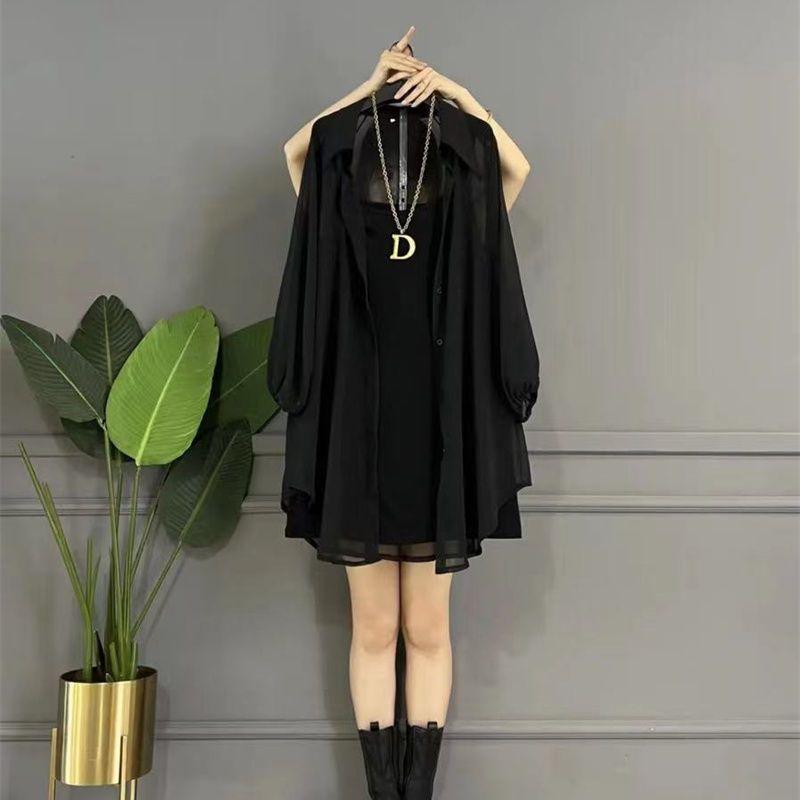 Solid Shirts Women Summer Office Ladies Sunscreen Clothing Korean Fashion Chiffon Long Streetwear Trendy Leisure M