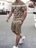Moda Casual da Uomo Larghi Comodi Maniche Corte Tendenza Esterna Pantaloncini Sportivi Novità a Strisce Stampa 3D