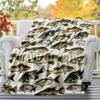 Fish Pattern Outdoor Flannel Blankets, Outdoor travel, Home Blankets, Fan Gifts,Suitable for All Seasons, Christmas Gifts. R1127063