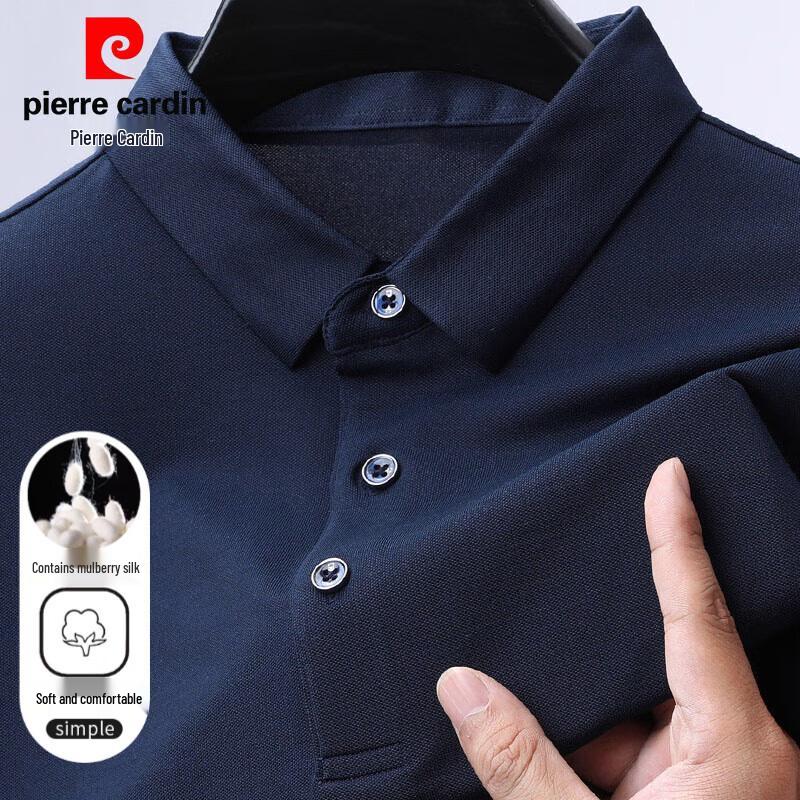 Pierre Cardin Men's Silk Blend Long-Sleeve Polo Shirt