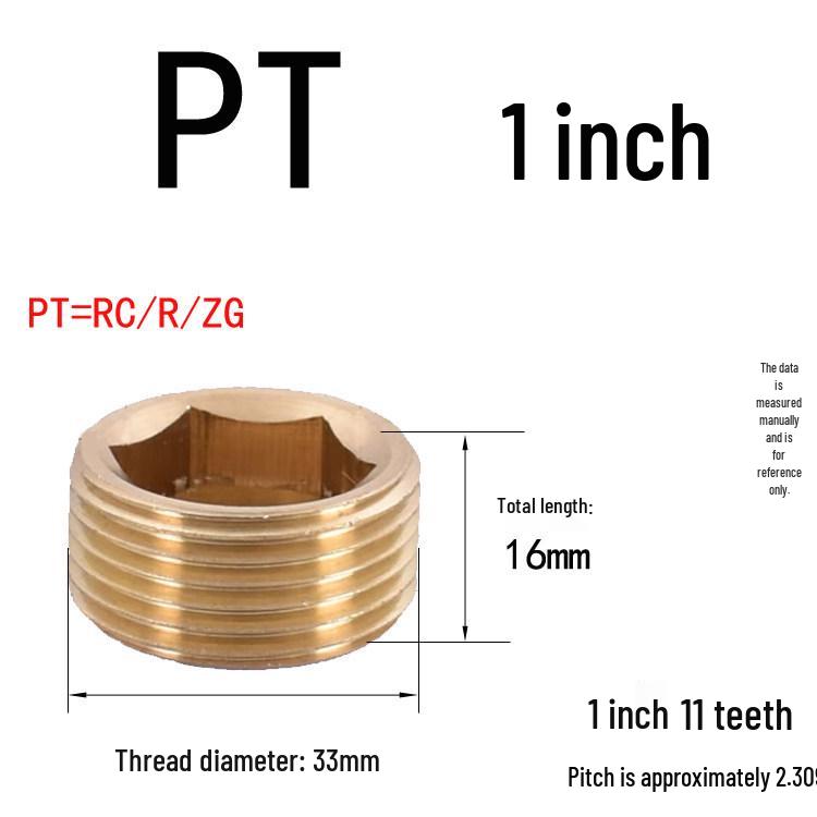 Plastic Mold Tapered Copper Hex Plug - PT British Standard Screw for Water Pipes