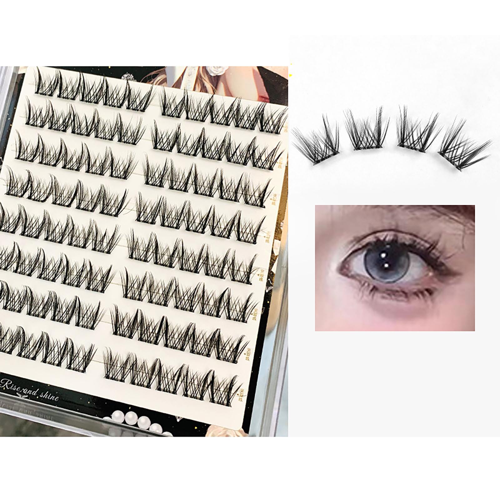 

1Set Natural Realistic Thick False Eyelashes for Women Single Cluster Lashes Segmented Soft Lightweight No Glue Needed Reusable Lash One Size