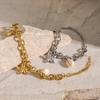 18k Gold Starfish Seashell Conch Bracelet - 2024 Summer Ocean Series Titanium Steel