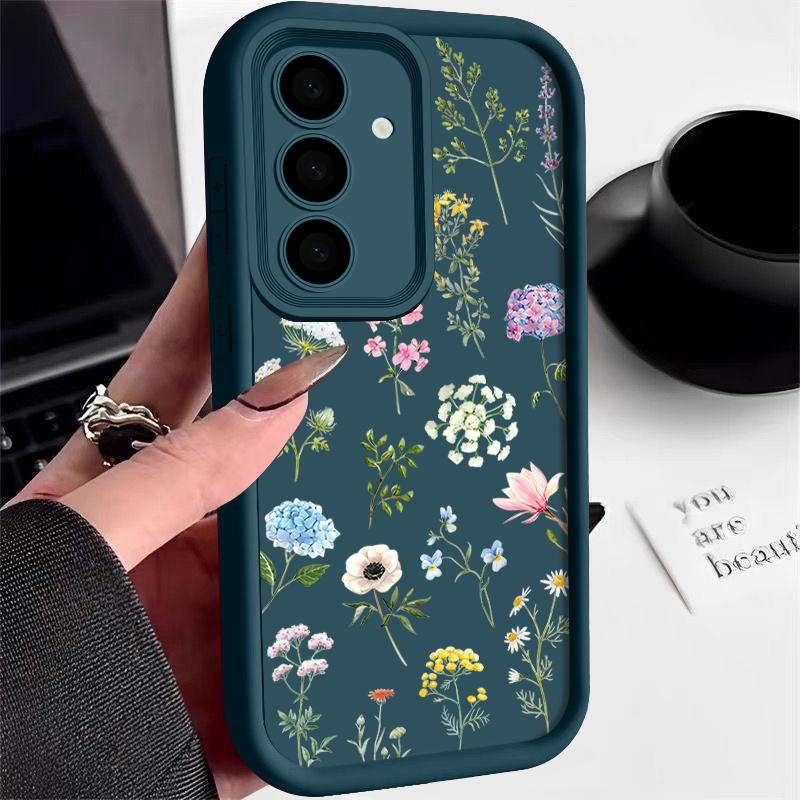 Shockproof Grass Flower Case For Samsung Galaxy S24 S23 Ultra S22 S21 S20 FE S25 A52 A53 A56 A34 A54 A15 A25 A35 A55 5G Cover