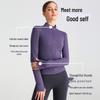 Cardigan Corto da Donna a Manica Lunga con Collo Alto e Vestibilità Slim - Perfetto per Yoga Autunnale, Corsa e Fitness