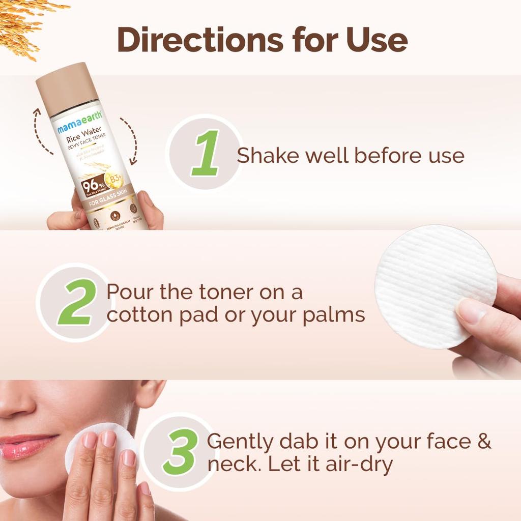 Mamaearth Rice Water Dewy Face Toner 150 ml Pack of 1 | Hydrating Glass Skin Toner for Pore Minimizing & Even Skin Tone