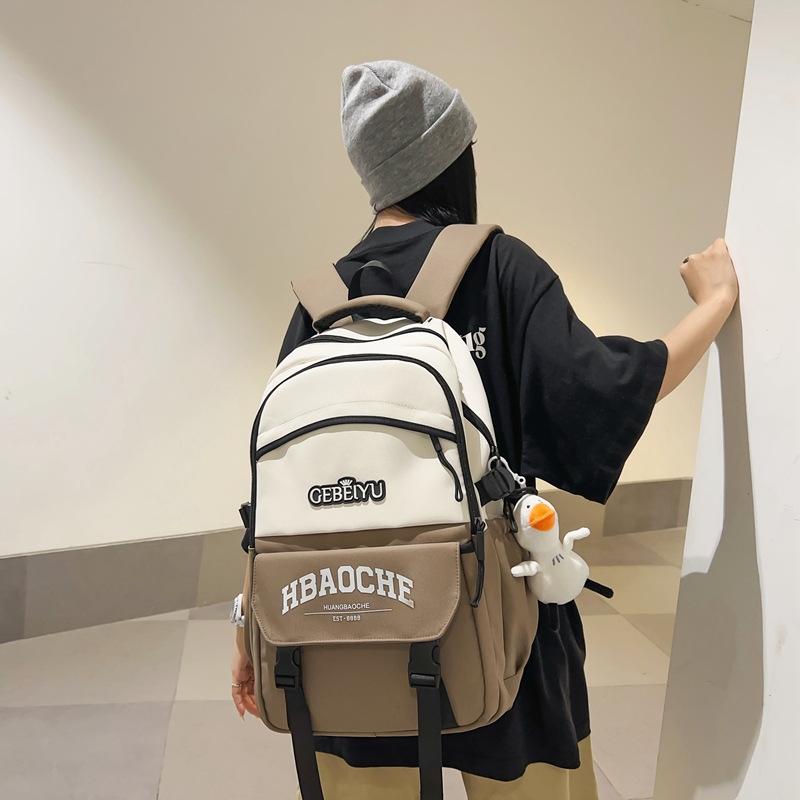 Junior high school alphabet student schoolbag female light leisure college style large capacity backpack