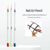 3-Piece Nail Art Drawing Pen Set: Pull Line, Color Painting & Outline Pens with Plastic Handles for Flowers