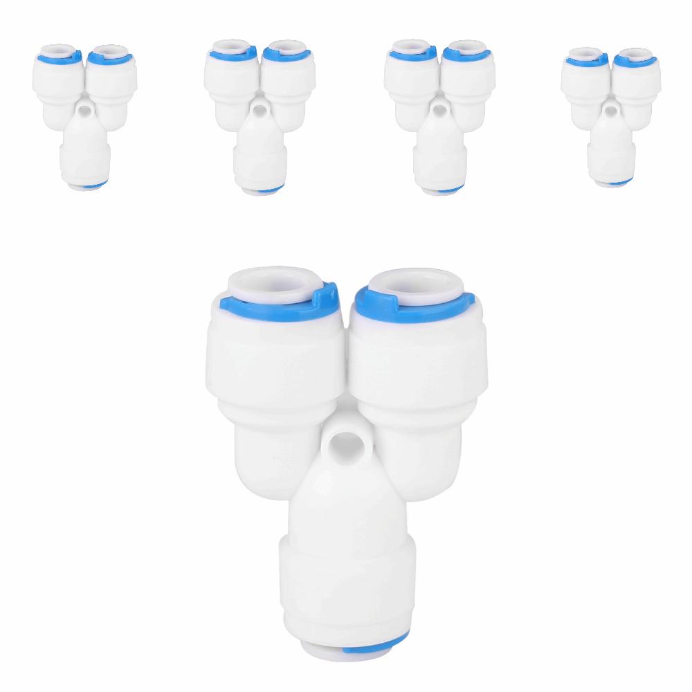 5 Stück G1/4 Gewinde Wasserfilter Anschluss Weiß Rohrverschraubungen Auslaufsicherer PE-Rohrverbinder RO-System