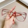 Fashion  Large Frame Transparent Gradient Glasses Frame Leopard Print Ins Style Eye Glasses Frames For Women Eyewear