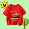 Cartoon Print Racing Car Adventure Childrens Crewneck ShortSleeved Boys Girls Casual Top Unisex and Women Summer TShirt