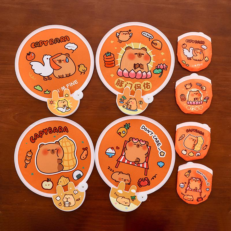 Portable Kawaii Cartoon Foldable Fan Creative Hand Fan Summer Cooling Pocket Cloth Toy Gift for Kids