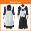 Langes Britisches Dienstmädchen Kostüm Herren Damen Spitze Cosplay Kleid Halloween Kostüm