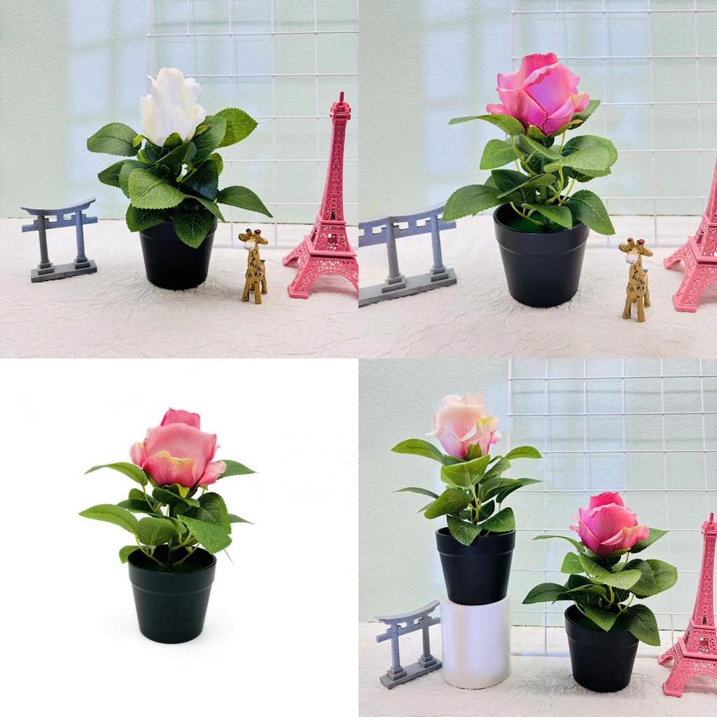 Rosa Rugosa Schreibtischpflanze Künstlich Mit Seide Und Kunststoff Für Wohnzimmer- Und Bürodekoration