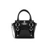 Silver Buckle Logo Flap Closure Leather Mini Shoulder Crossbody Bag Women Bags Black 42010085L001ON403PF