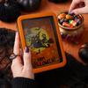 Seasonal Kitchen Storage Halloween Tin Box with Clear Lid, Witch Pumpkin Ghost Candy Window Metal Cases Container for Cookies Snacks, Festive