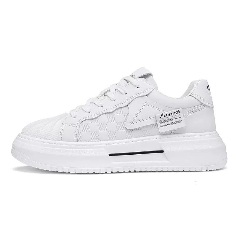 Pantofi de vară pentru bărbați noi respirabili pantofi albi mici pantofi sport cu platformă versatili pentru bărbați pantofi casual cu vârf în formă de scoică bărbați