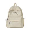 Mochila Bordada con Lazo Portátil para Niñas Color Sólido Nylon Mochila Escolar para Estudiantes Gran Capacidad Ligera Mochila de Viaje