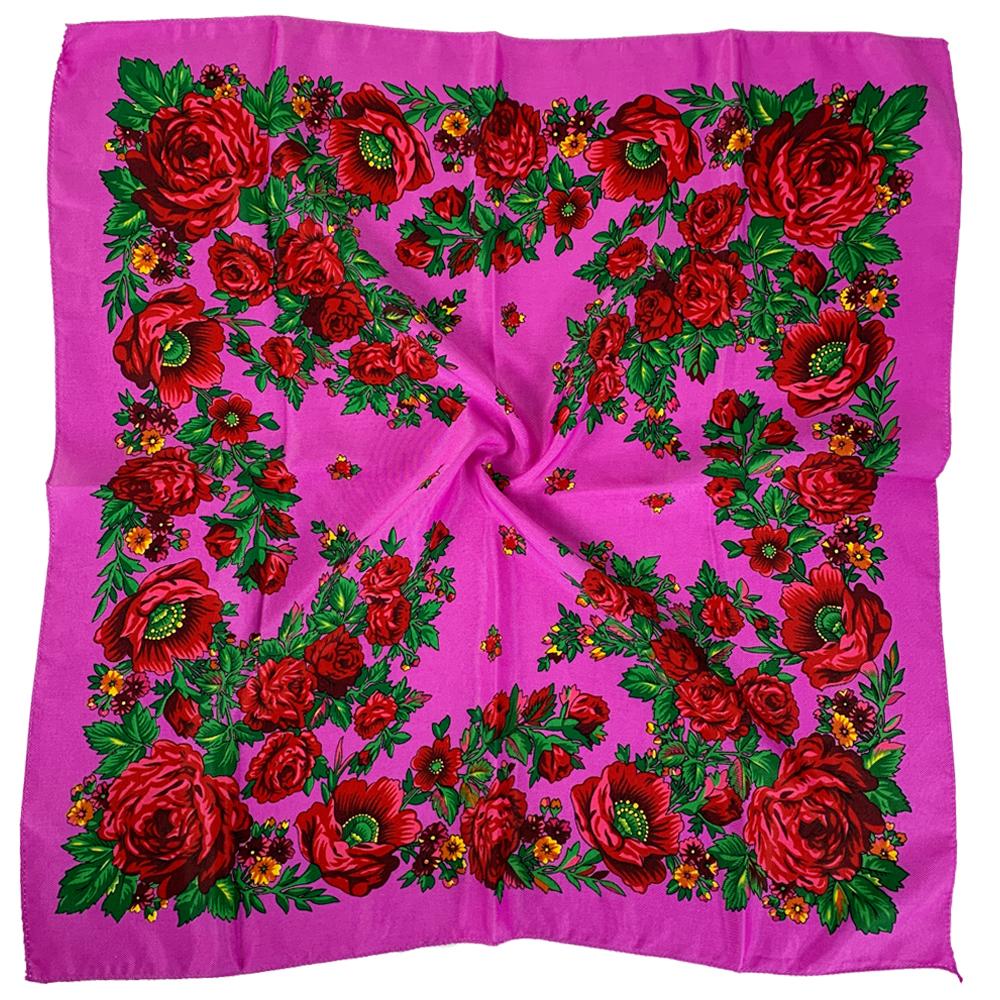 70*70Cm Russian Square Scarf Women Luxury Floral Print Bandana Lady Headband Scarves Babushka Handkerchief Head Wraps