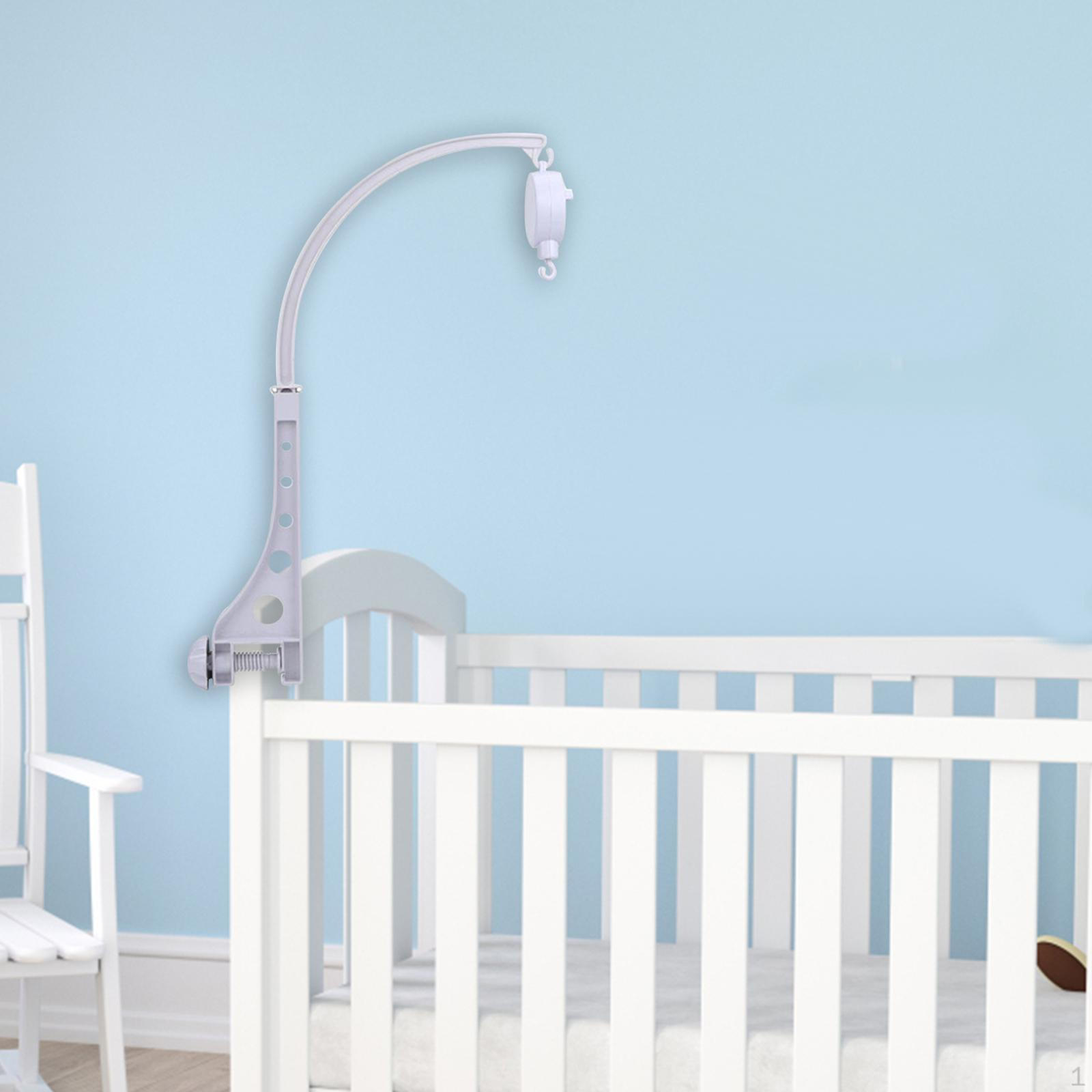 Baby Crib Bed Bell Holder Children s Bracket, Nursery Decoration Mobile Rotatable Cot without cross