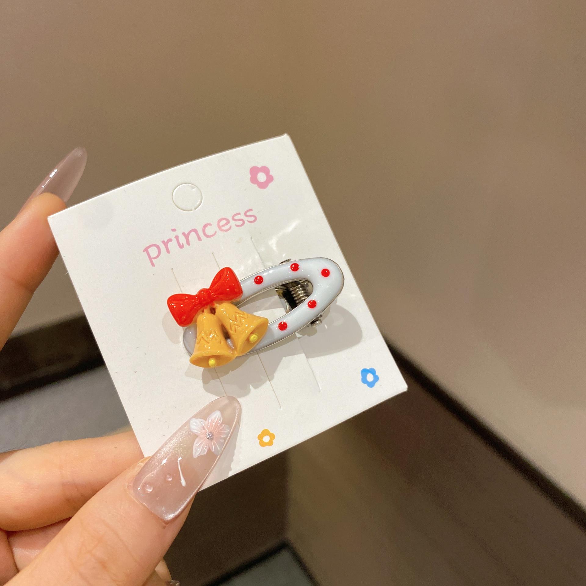 

Красная и белая в горошек рождественская заколка для волос кошка - Универсальная заколка-уточка для девочек