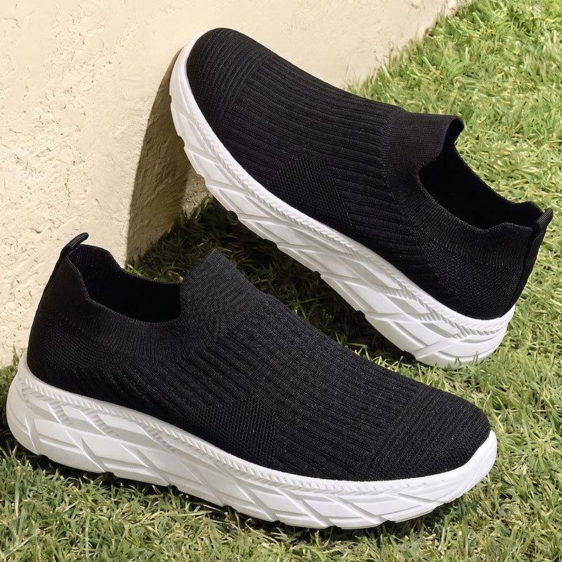 Men's and women's fly-woven platform shoes breathable casual sports shoes versatile and lightweight running shoes