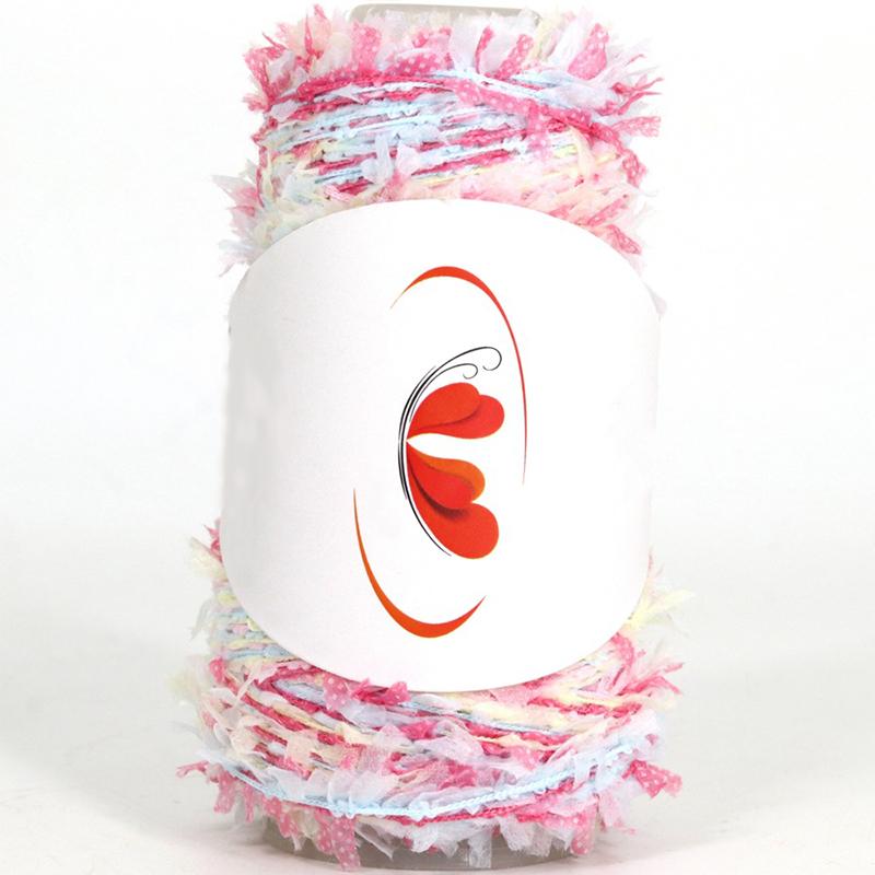 50G Rainbow Butterfly Paper Yarn Colorful Fancy Blend Partner Thread Hand Knitting Summer Baby Scarf Hat Doll Sweater Supplies