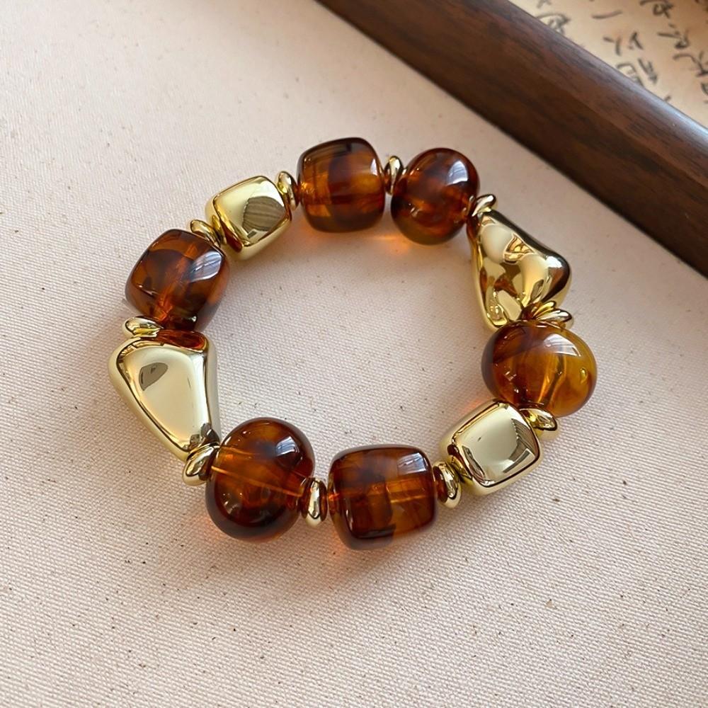 Böhmischer Perlen Acryl Armreif Europa Amerikanischer Stil Retro Handring Unregelmäßiges Armband Geschenk
