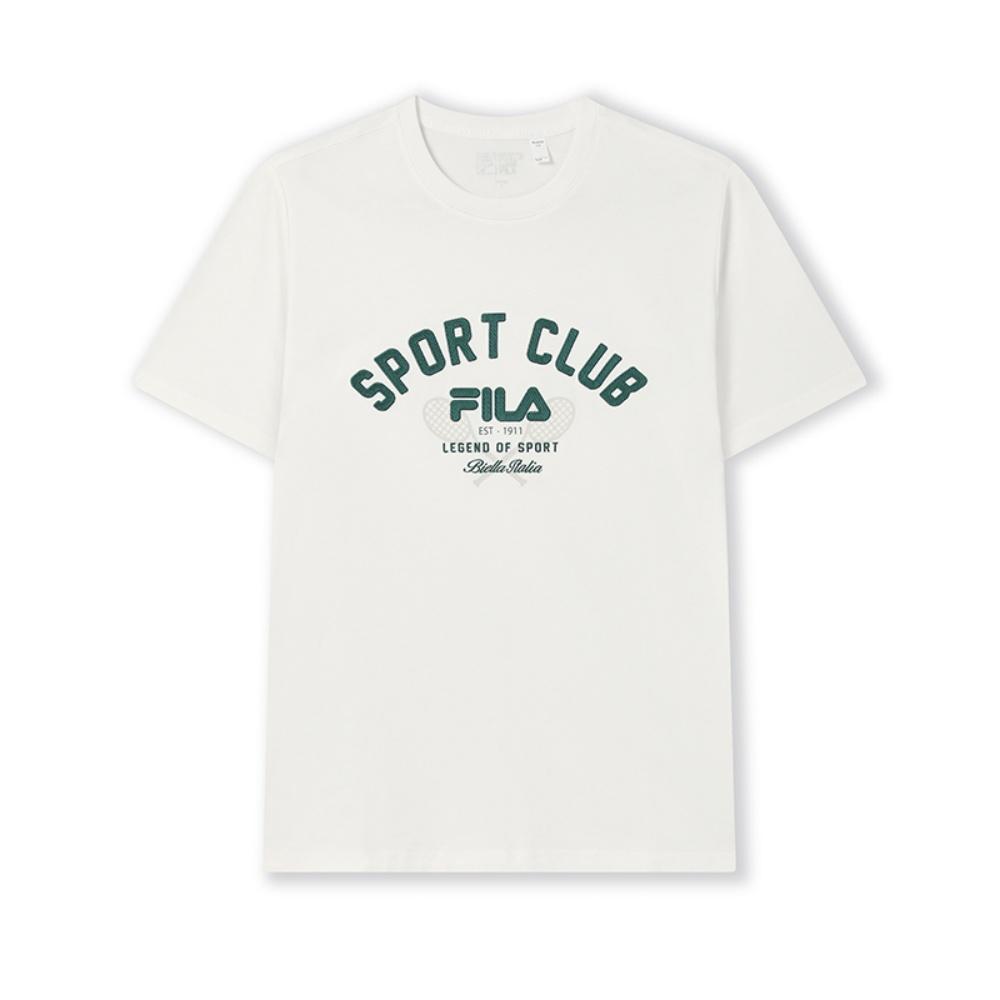 FILA ORIGINALE T Shirts Men s Cloud White WT Crew Neck Moderate Straight Fit F11M539115F-WT 175/96A/L