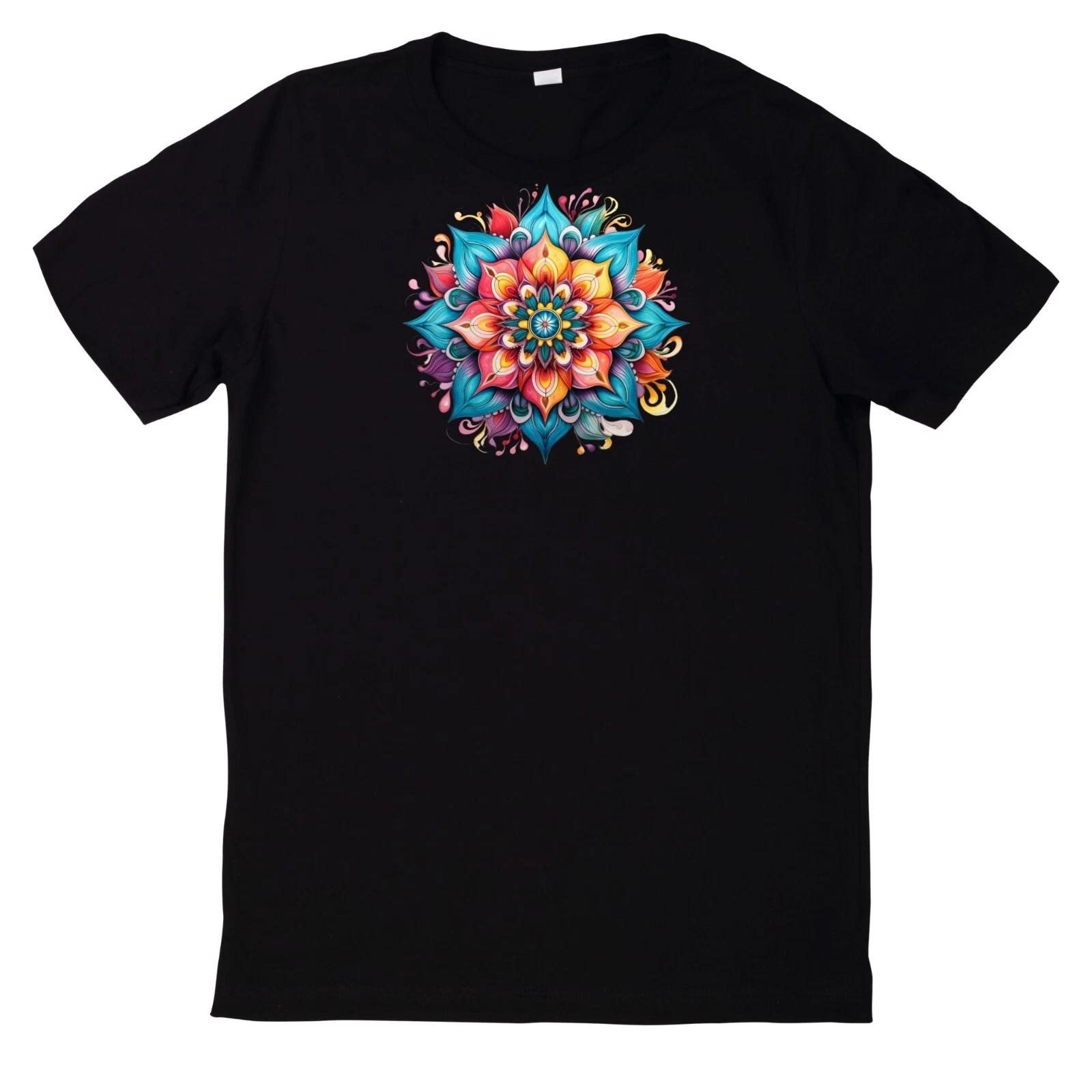 T-Shirt Aquarell Mandala Motiv Baumwolle XXL