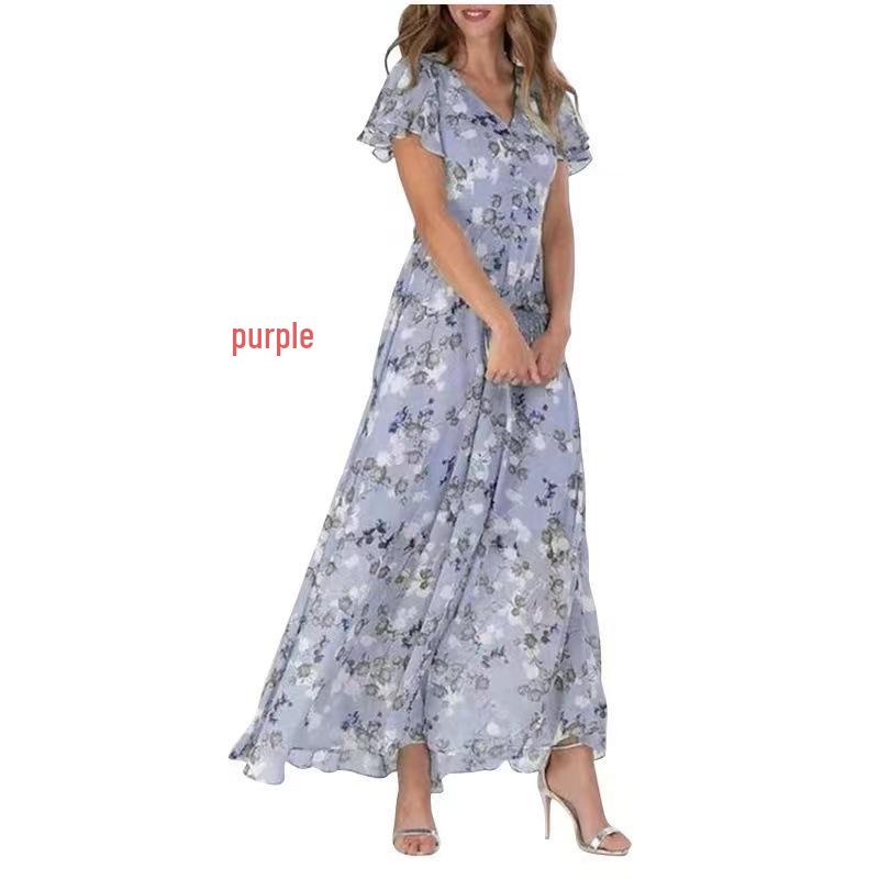 2024 Trendiges Übergrößen-Damen-Sexy-Kleid - Blumendruck, Auf Lager